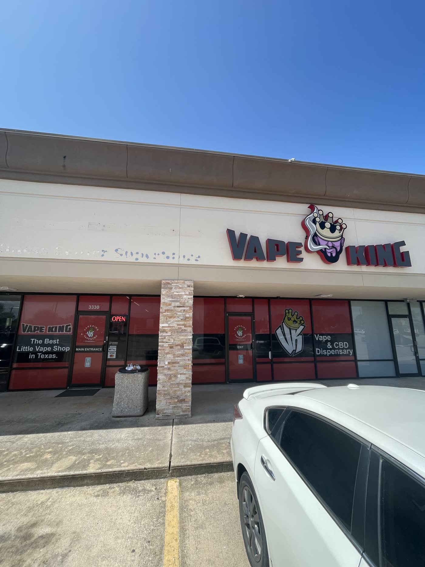 A storefront with printed window graphics
